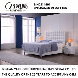 Fashion Double Bed Design Modern Bedroom Furniture Leather Bed (G7011)